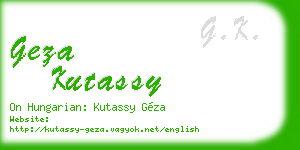 geza kutassy business card