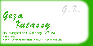 geza kutassy business card